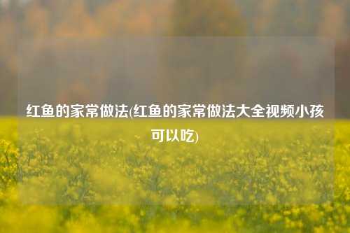 红鱼的家常做法(红鱼的家常做法大全视频小孩可以吃)